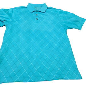Jos A Bank Leadbetter Mens Golf Polo Blue Size M Cotton Blend Short Sleeve